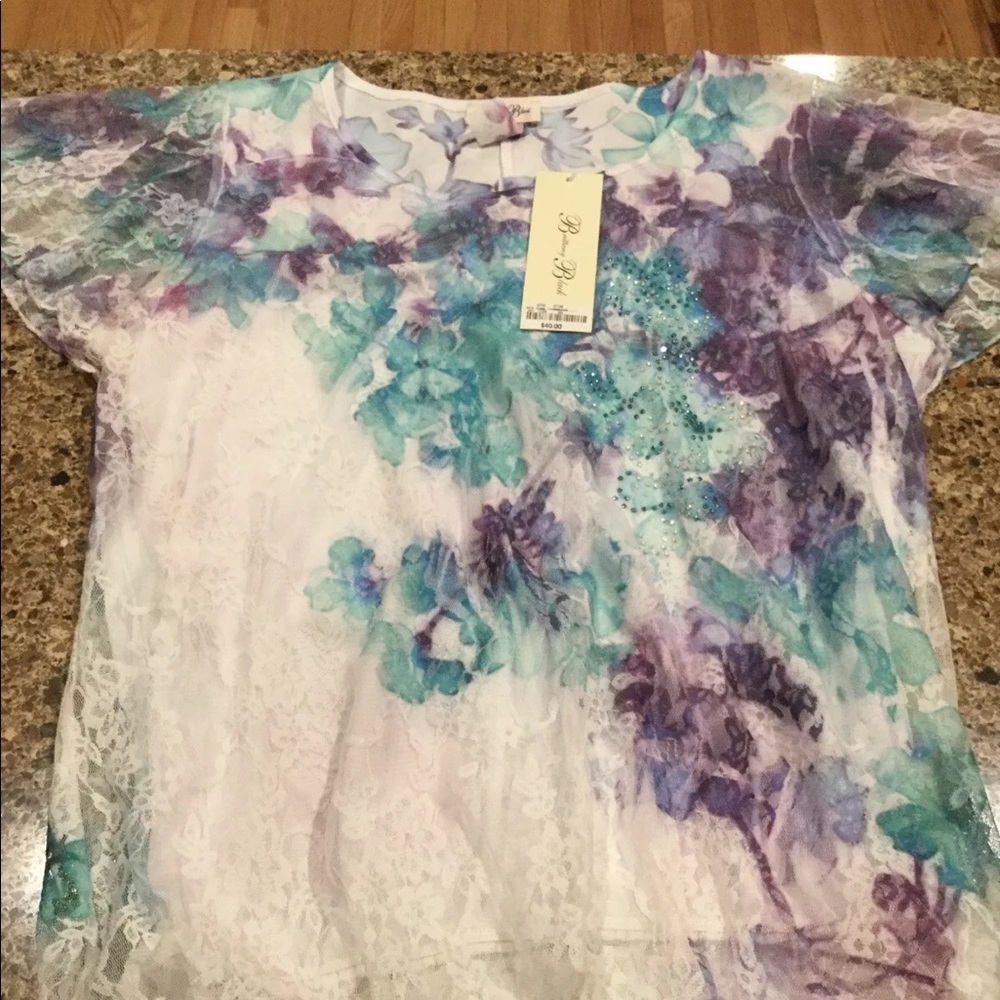 Brittany Black Lace Shirt Size Petite Small